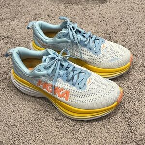 Hoka Bondi 8 Women’s, size 7.5B, color “Summer Song/Country Air”
